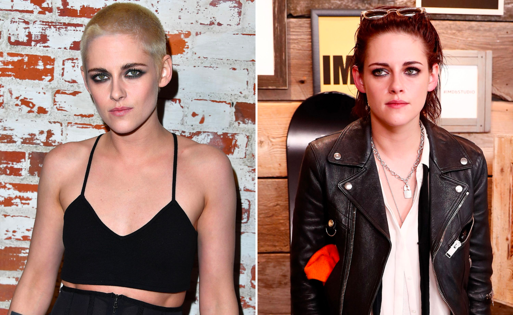 Kristen Stewart bald and with hair