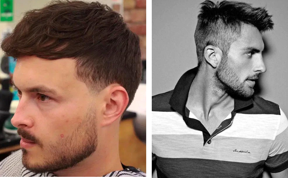 Textured brush forward haircut