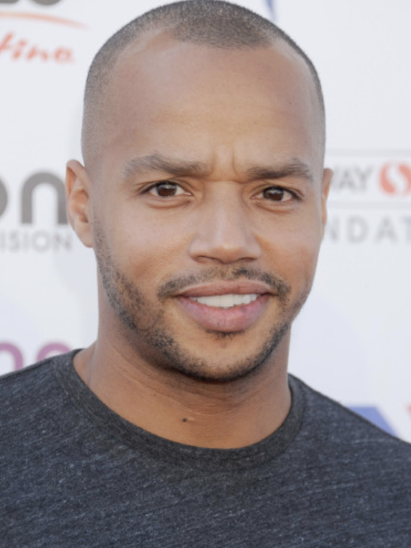 donald faison bald with stubble