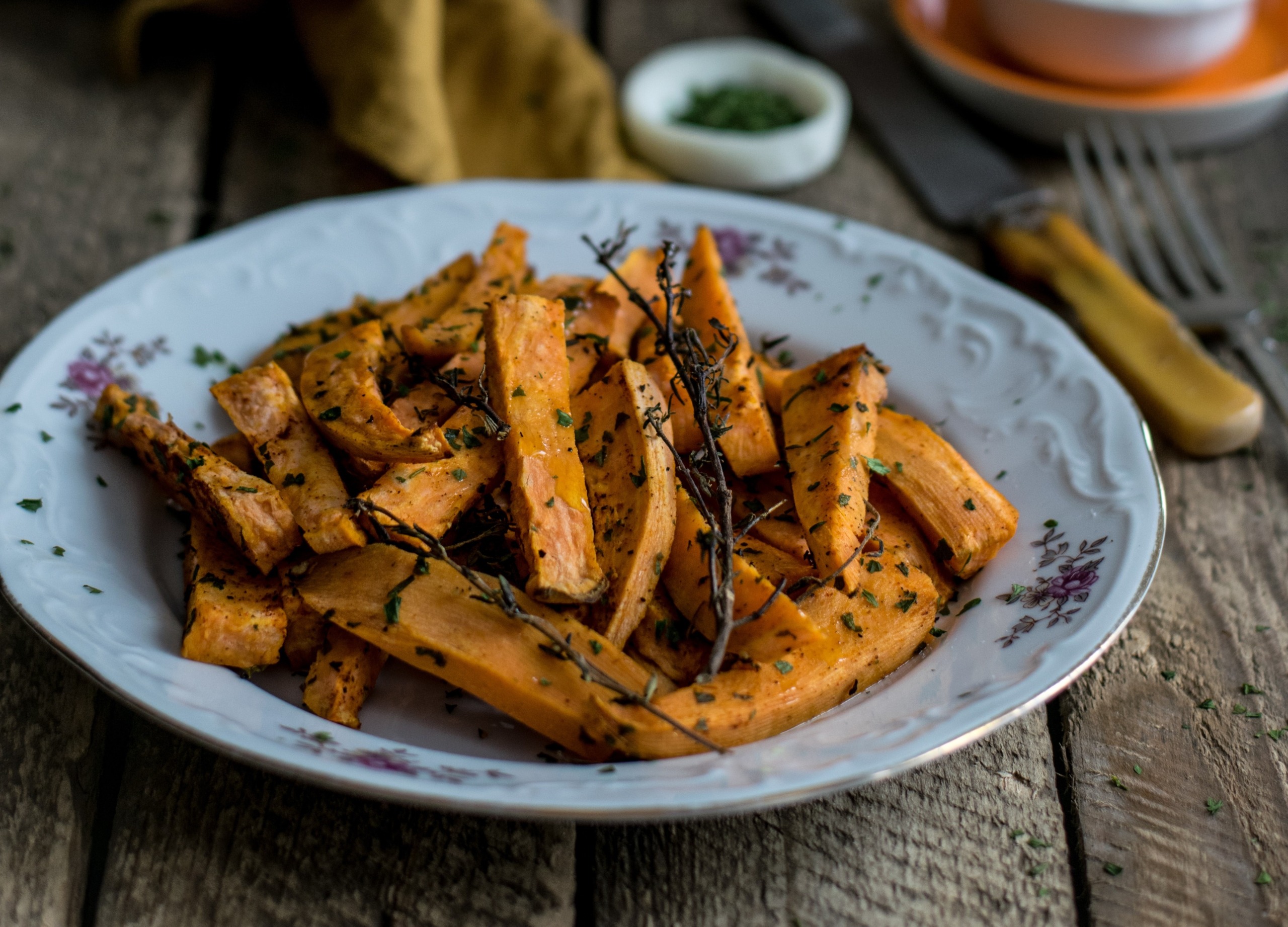 a bowl of sweet potato fries